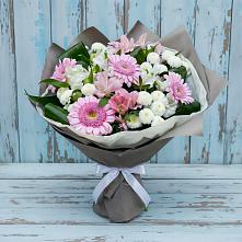 Букет цветов из:  Герберы, Альстромерии и Хризантемы в Лесогорском