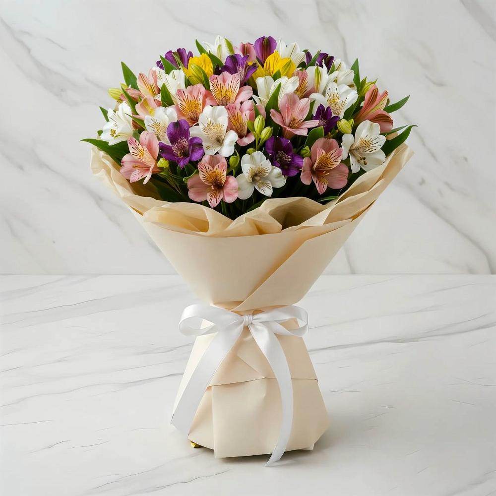 Букет цветов из: Альстромерии в Лесогорском