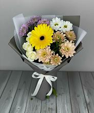 Букет цветов из:  Розы, Герберы и Хризантемы в Лесогорском