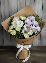 Букет цветов из:  Хризантемы и Розы в Лесогорском