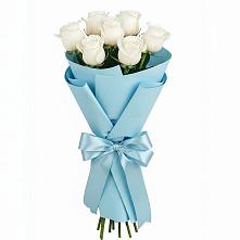 Букет 7 белых роз Проуд в Лесогорском