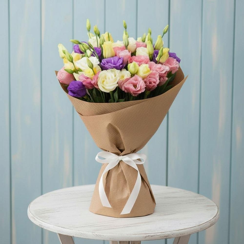 Букет цветов из: Лизиантусы в Лесогорском