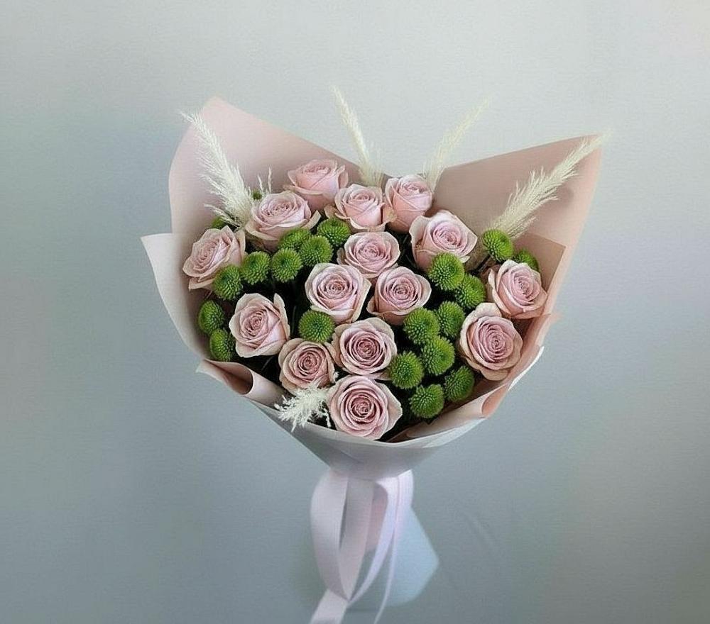 Букет цветов из: Розы и Хризантемы в Лесогорском