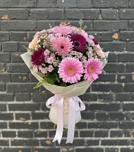 Букет цветов из:  Герберы и Хризантемы в Лесогорском