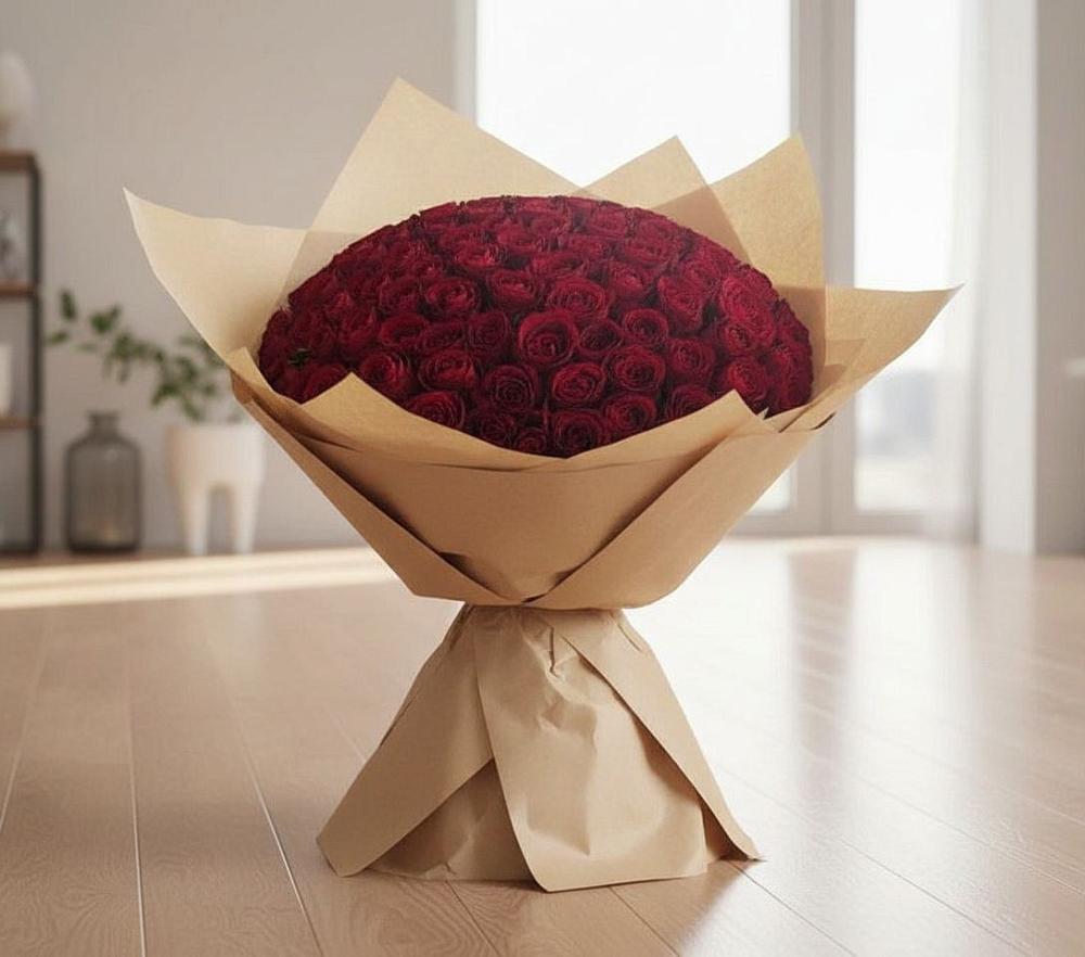 Букет 101 Красная роза в Лесогорском