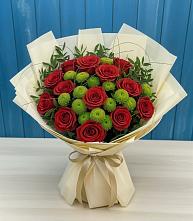 Букет цветов из:  Розы и Хризантемы в Лесогорском