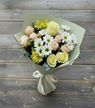 Букет цветов из:  Альстромерии, Розы и Хризантемы в Лесогорском