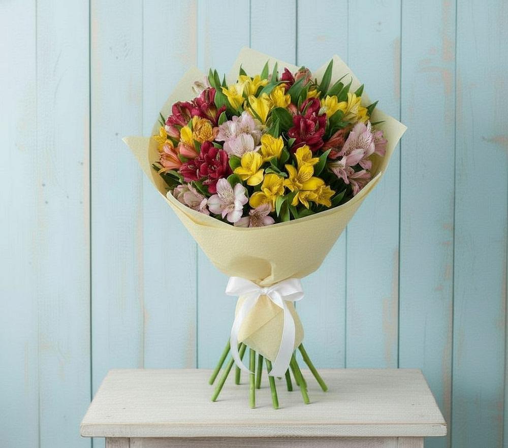 Букет цветов из: Альстромерии в Лесогорском
