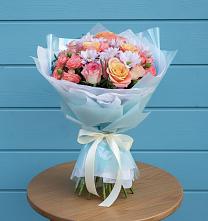 Букет цветов из:  Хризантемы и Розы в Лесогорском