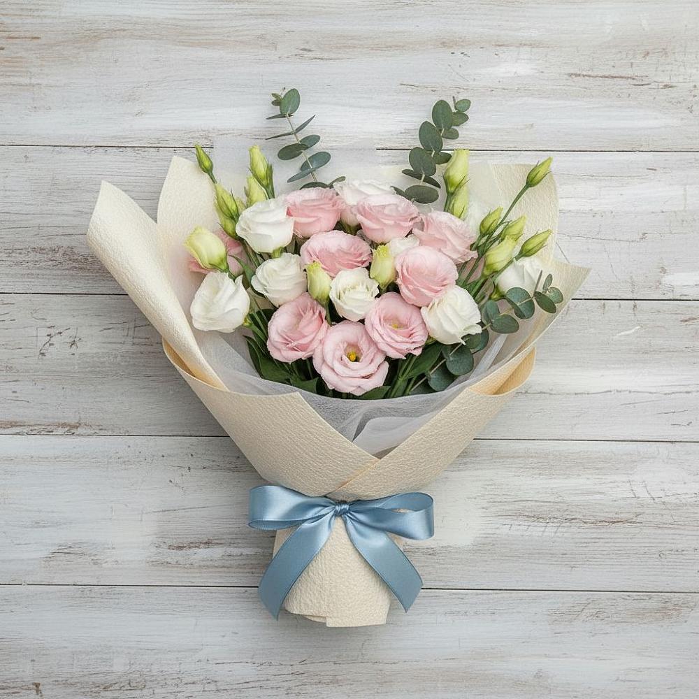 Букет цветов из: Лизиантусы в Лесогорском